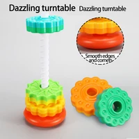 Rainbow Turret Stacking Music Color Nesting Ring 1-3 Years Old Infant Baby Turn Turret Puzzle Early Education Toys 2