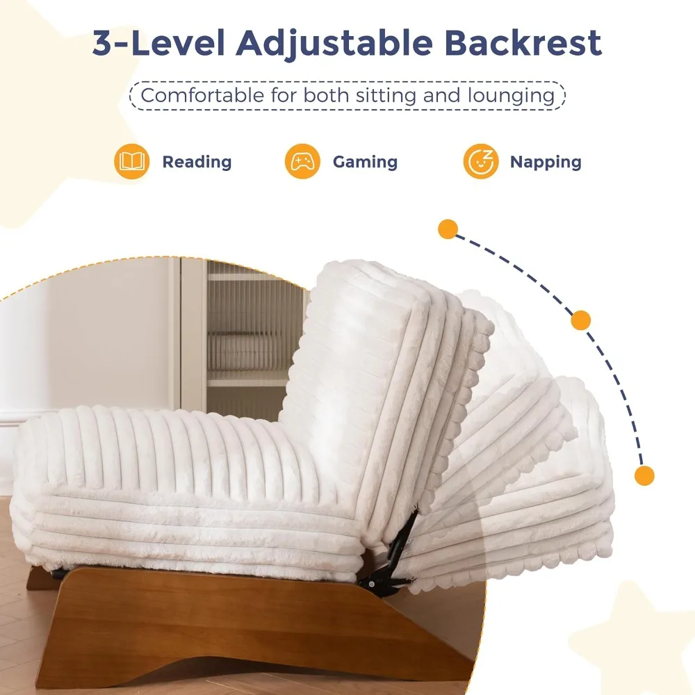 Modern Adjustable Accent Chair with Ottoman, 3