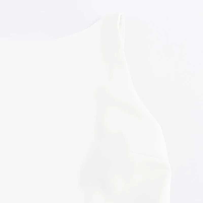 Elegant Sleeveless White Short Dress Women Slim O-neck Backless Ruffles Hem Party Evening Dresses Summer Lady Streetwear