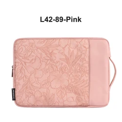 Waterproof PU Leather Laptop & Tablet Sleeve with Extendable Handle (13 - 16 inch) - 15.3 - 16.2 in 38x27cm (Pink)