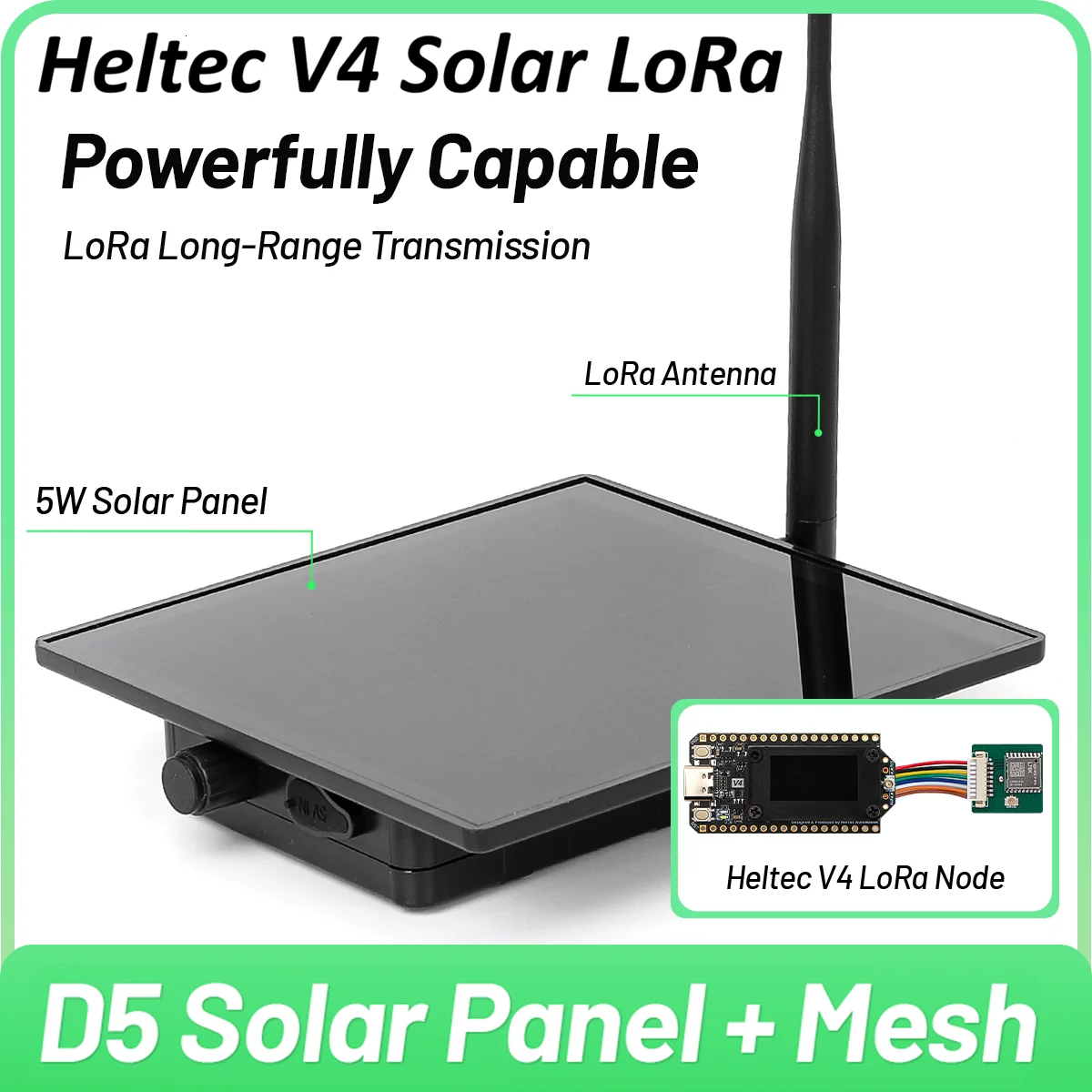 5W 태양광 노드 리피터 헬텍 WiFi LoRa 32 V4 ESP32+GPS 모듈 태양광 메쉬 LoRa 노드 868MHz 915MHz IoT 및 LoRaWAN용