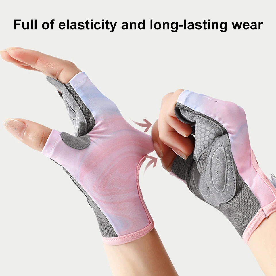 GTUBIKE Half Finger Gloves Yoga Fitness Exercise Anti-slip Shock Absorption Sports Gloves Wear Breathable Anti-cocoon For Women 2