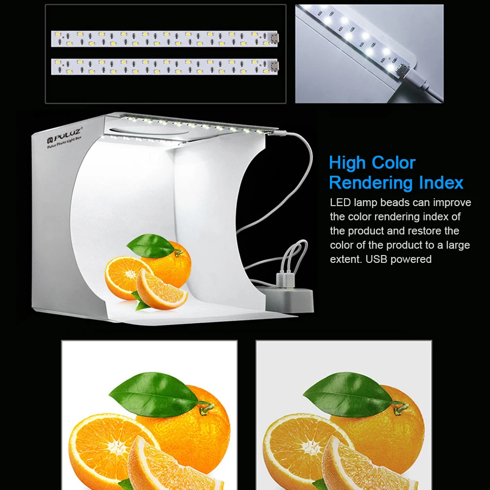 Mini Lamp Case LED Light Storage Bag Jewelry Watch Light Box Photography Photo Studio Set With Backdrops Waterproof Accessory