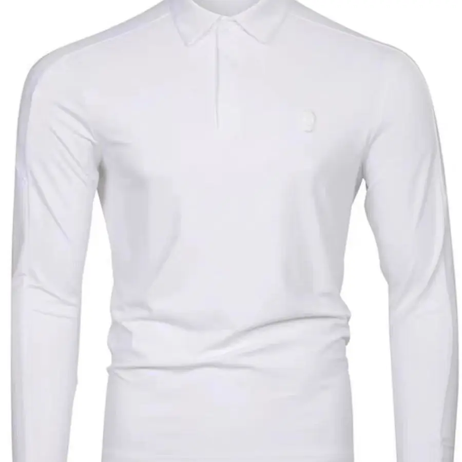 AMAZINGCRE New Men's Golf Clothing Versatile Simple Lapel Elastic Warm Velvet Long Sleeve Top