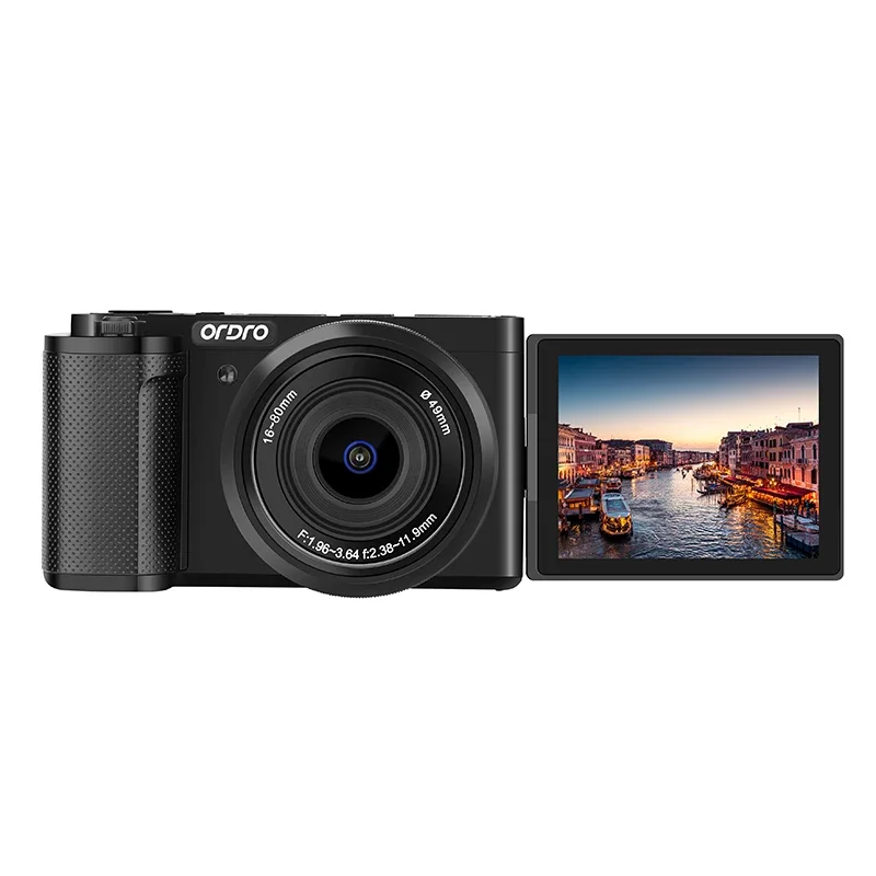 ORDRO G930 디지털 카메라, 유튜브 브이로그 영상 촬영용 컴팩트 카메라, 플래시, 5배 광학 줌, 4K 30FPS 60FPS, 멀티 필터, AF MF 지원
