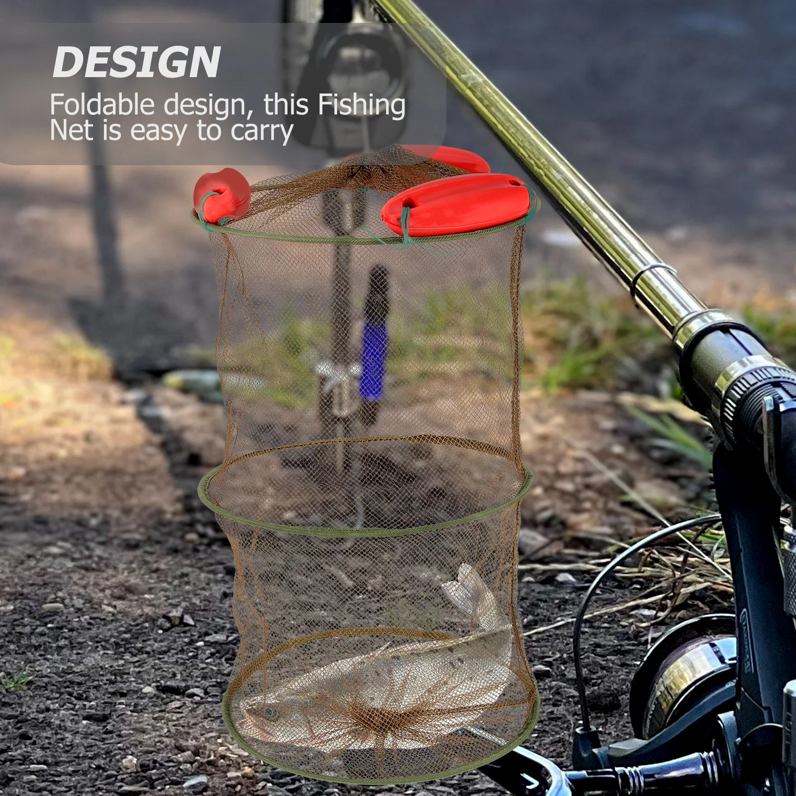 Fishing Landing Net Fishing Net Collapsible Large Capacity Fishing Net Floating Fishing Net Portable Mesh Locating Drawstring Fish Catching