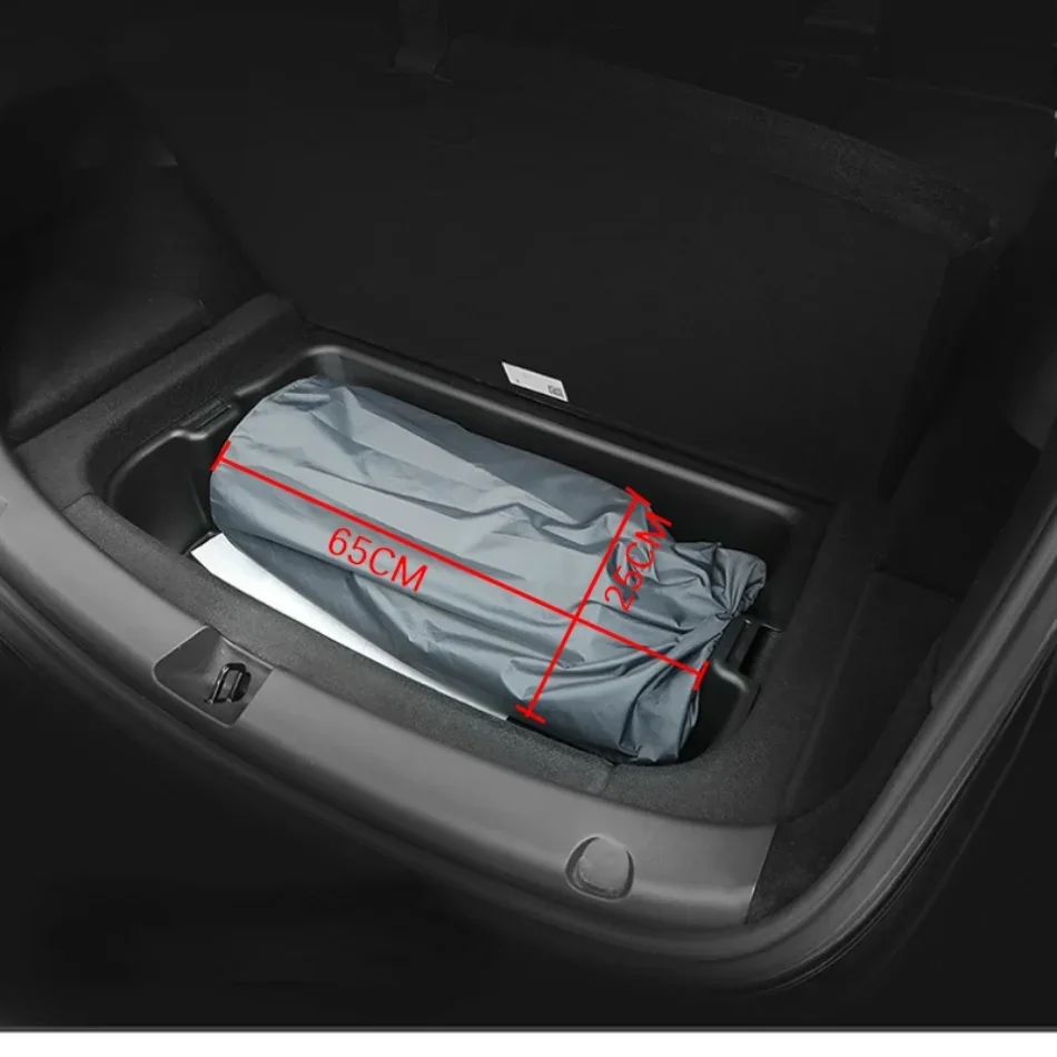 For Tesla Model 3-Model Y-Outdoor Camping Inflatable Air Cushion Suede Cloth Car Travel Bed Accessories