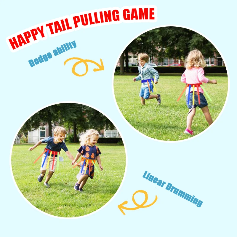 Outdoor Fun Games Tail Catching Props Toy Belt Kindergarten Group Games Tail Pulling Parent-Child Team Skill Training tail catching toy belt