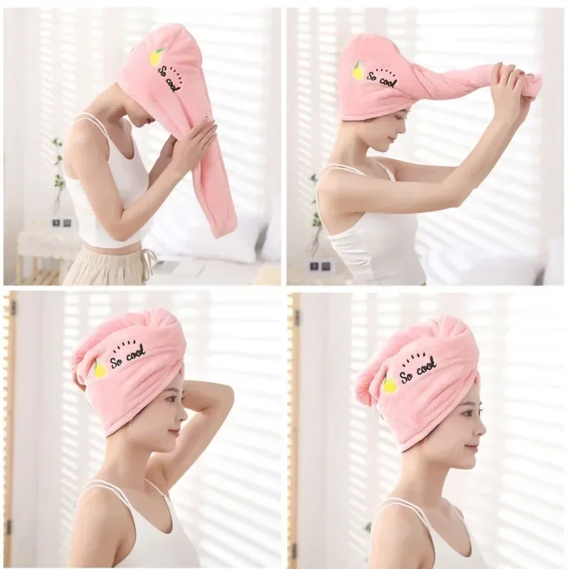 Microfiber Towel Shower Cap Dry Hair Cap Women Soft