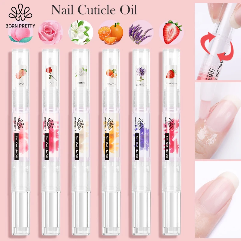 BORN PRETTY 1PC Cuticle Oil Pen 6 Flavor Nail Nourish Care Natural Manicure Cuticle Deep Moisturize Oil Salon Cuticle Softener