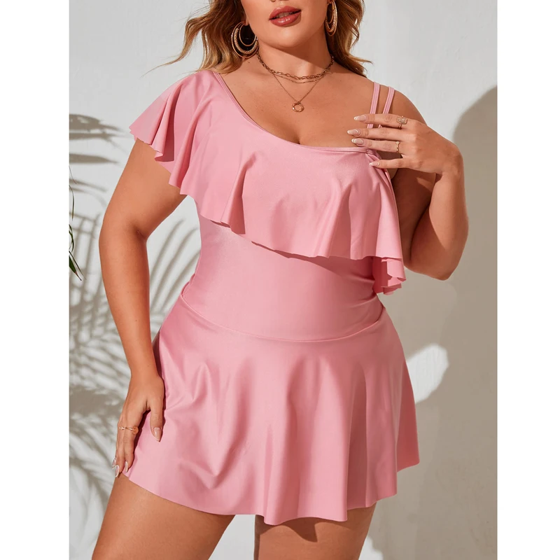 

Swimwear Plus Size 8XL Female Tankini Bodysuit Two Piece Solid 2022 New Sport Swimsuit Women Beach wear Swimming