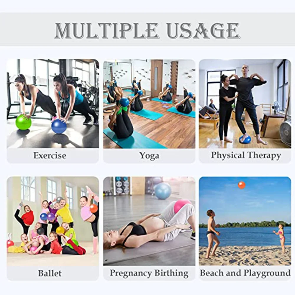 Yoga Ball Gymnastics Ball 25CM Pilates Yoga Ball Exercise Anti-Pressure Explosion-Proof Gymnastics Balance Exercise Fitness Gym Home Yoga Core Training