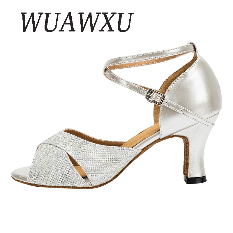 NATASHA2023 Latin Dance Shoes Women's Soft Sole Outwear Dance Sandals Professional Social Dance Shoes Soft Sole Square Dance Sho