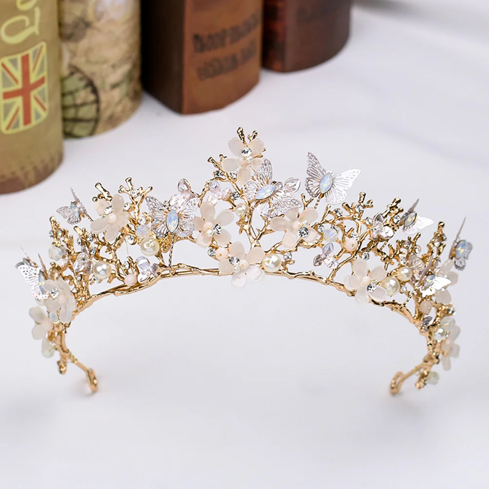 

Baroque Bridal Tiara Wedding Flower and Tiara Baroque Bridal Headband Hair Accessories for Birthday Wedding