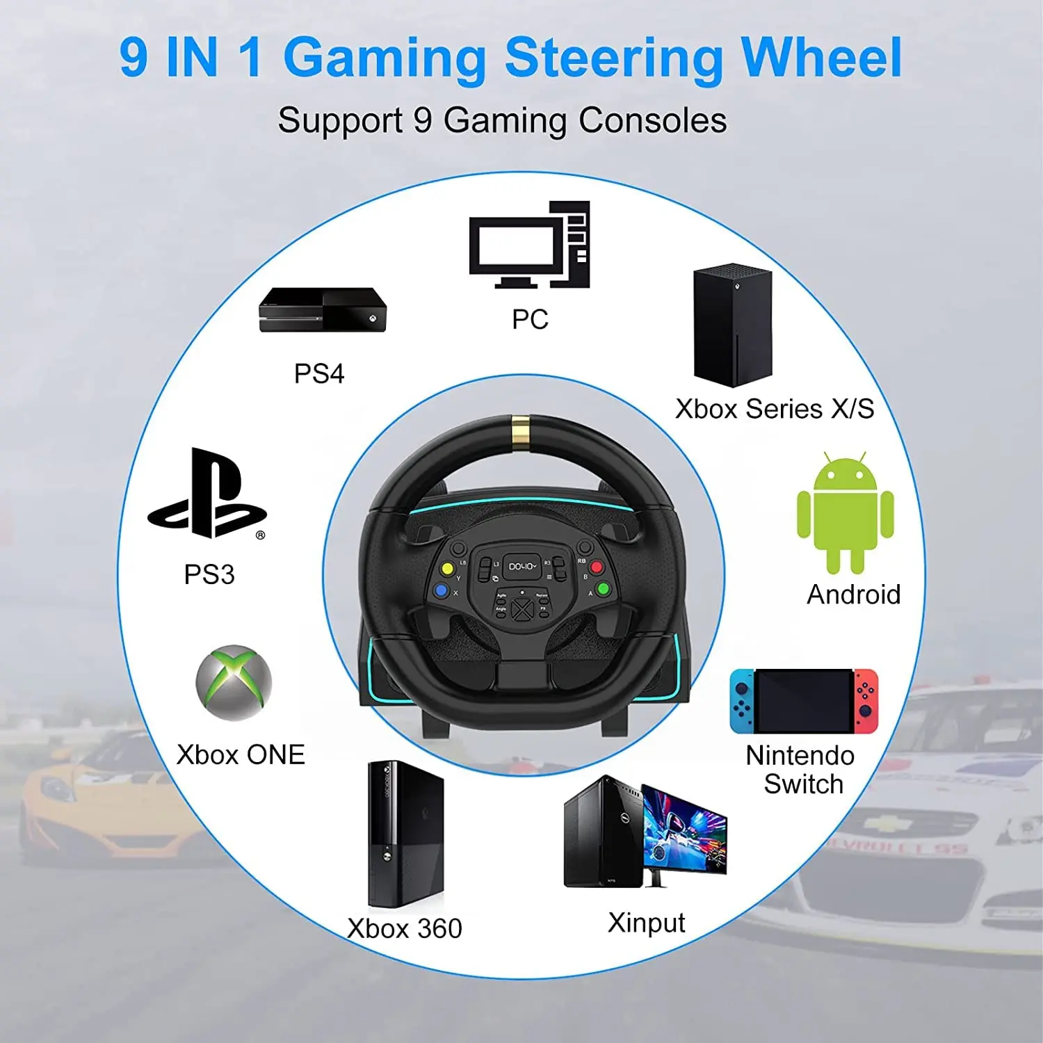 DOYO Volante Gaming Racing Steering Wheel para Xbox One