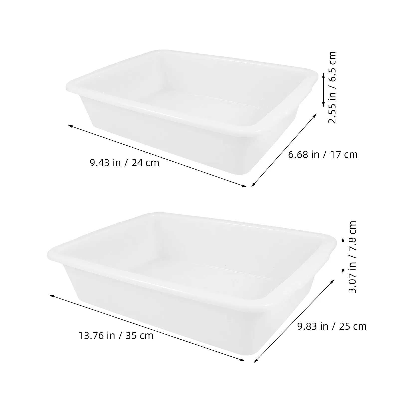 2Pcs 높은 측면이 있는 실험실 격리 트레이 누출 방지 플라스틱 화학물질 저장 유출 트레이 교실 교육용 내산성 알칼리성 트레이