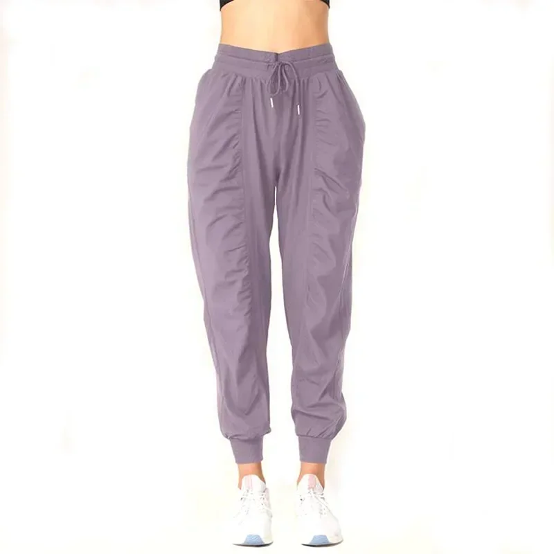 Women Sweatpants Sweatpants Fabric Drawstring Running Sport Joggers Women Quick Dry Athletic Gym Fitness with Two Side Pockets Exercise Pants