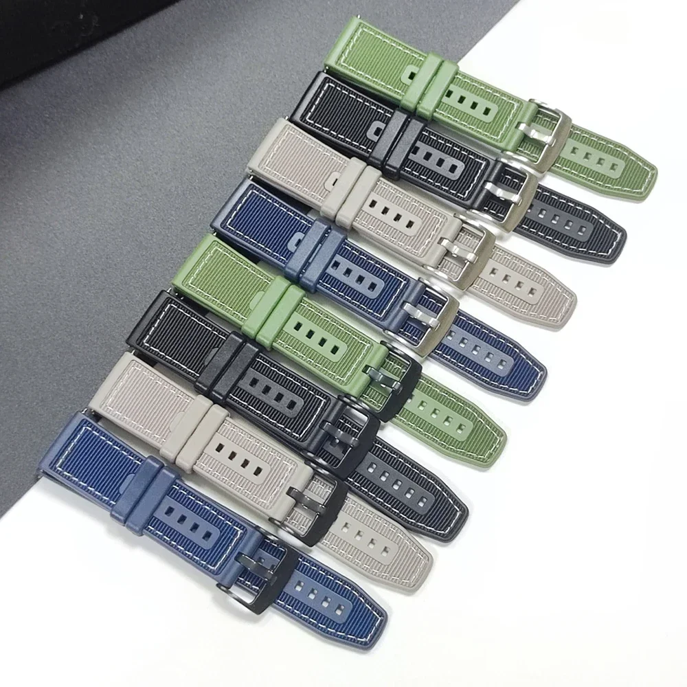 Versatile 22mm Nylon Silicone Watch Strap Bracelet