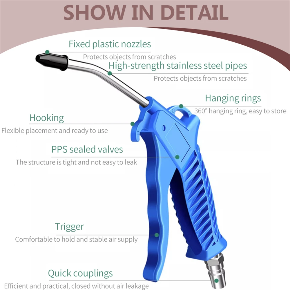 Pistola Aria Compressa Dg-10 Accessori Soffiaggio Compressore Attacco Rapido Awe - Foto 5