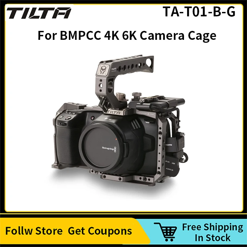 Tilta Ta-T01 Bmpcc 4K 6K Kit Base Gabbia Fotocamera Tilta Grigio E Nero E Grigio Per Bmpcc 4K 6K/Segui Sistemi Di Messa A Fuoco/Piastre Batteria