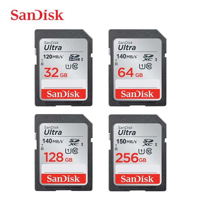 Originale Sandisk Sd Carte 256 Go 128gb 64gb 32gb Carte Mémoire Classe 10  C10 120 M/s Sdhc Sdxc Carte Sd Carte Ush-1 Pour Appareil Photo - Cartes  Mémoire - AliExpress