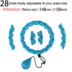 Adjustable Multi-Section Detachable Fitness Hoop for Abdominal Exercise and Weight Loss (28 sections blue)
