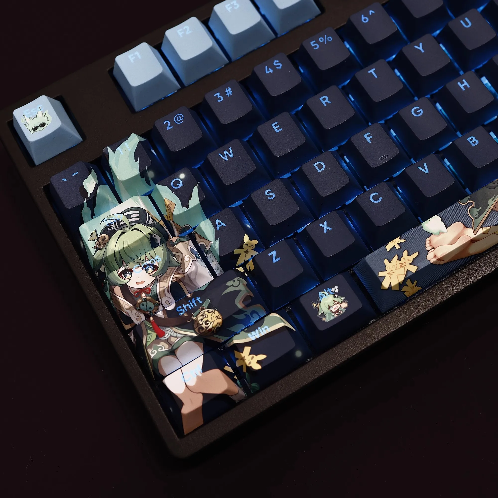 Tintura Pbt-subbed Jogo Anime Keycaps Grupo Huohuo Keycap Honkai Estrela Trilho Keycap Anime 61 87 104 108 - Imagem 3