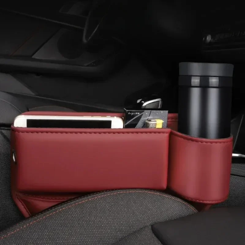 Organizer Per Sedili Auto – Fessura Universale In PU – 1 Paio, Colore Marrone – Porta Oggetti Per Auto, Impedisce Caduta Cellulari