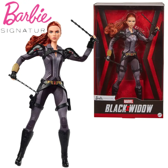 Barbie Signature Marvel Studios Black Widow Doll Poseable with Red Hair Wearing Armored Bodysuit and Boots Collectors Gift GLY31 1