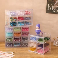 1pc Drawer Style Multifunctional 6/9/12 Grid Stackable Bead Storage Box Transparent Acrylic Desktop Jewelry Display Box 2