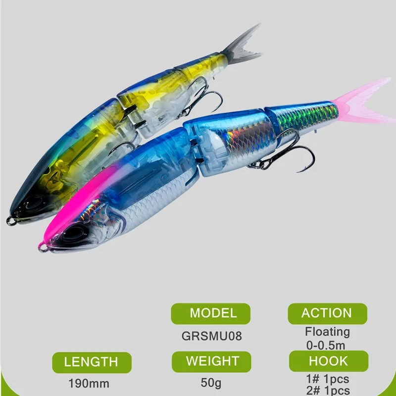 Swimbaits 178mm 50g Flash Blade Fishing Lures Hard Body Floating Jointed  Bass Pike Fishing Bait Long Casting Lure for Seabass - AliExpress