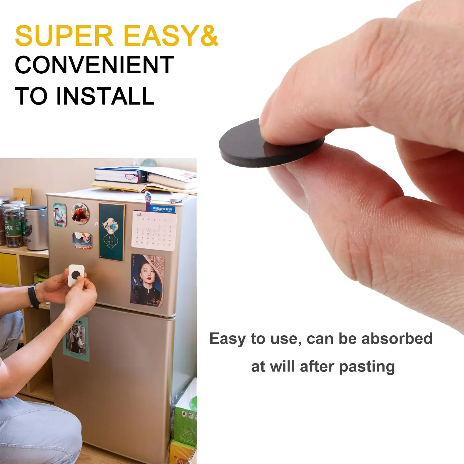 Flexible Magnetic Dot with Self Adhesive 100 PCS Round Small Magnetic Stickers DIY with Adhesive Backing Peel & Stick Stickers magnetic sticker