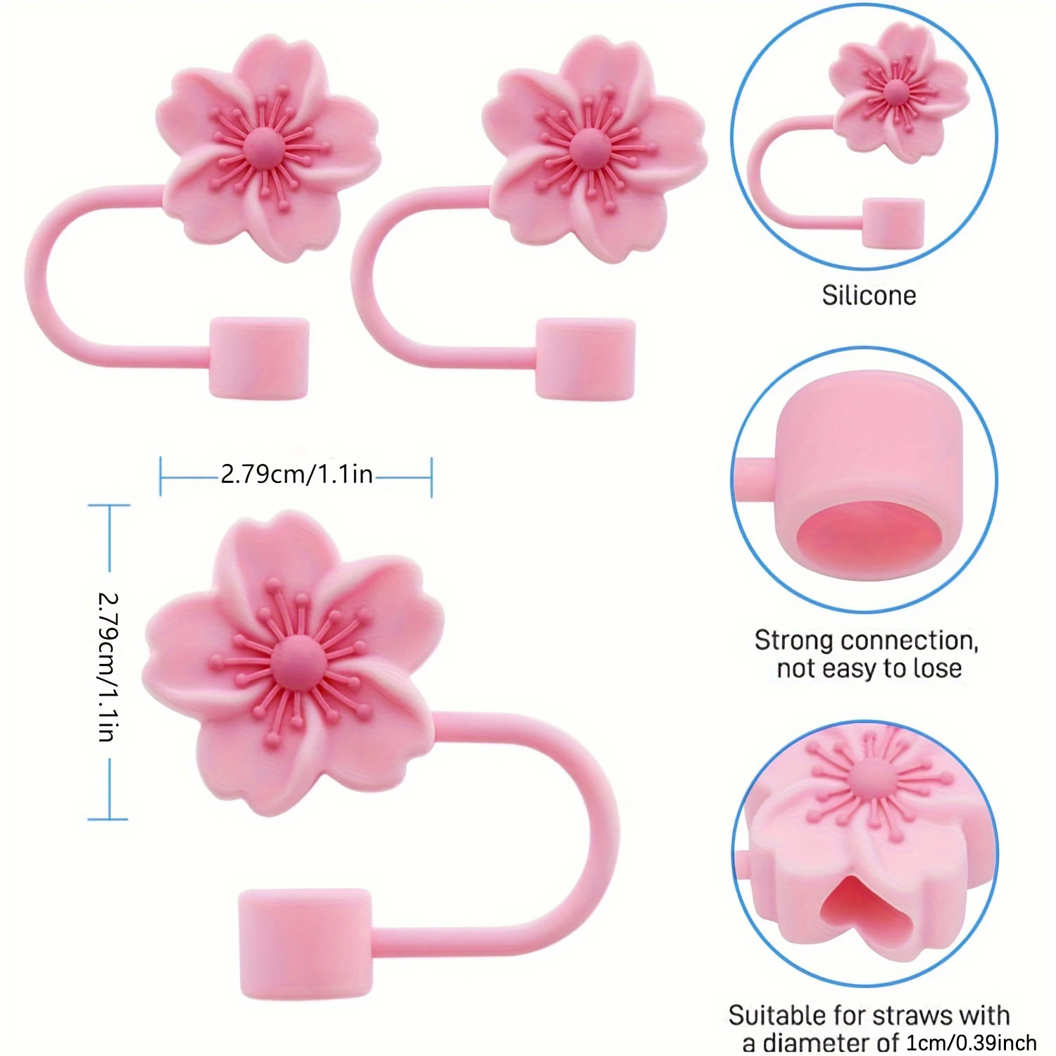 Straw Covers Flower Silicone Water Glass Bottle Shape Drinking Dust Cap Tips Accessory