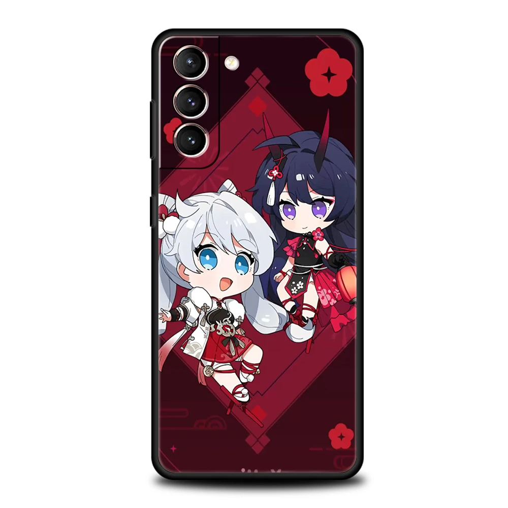 Adorable Honkai Impact 3rd Game-Themed Soft Black Phone Case