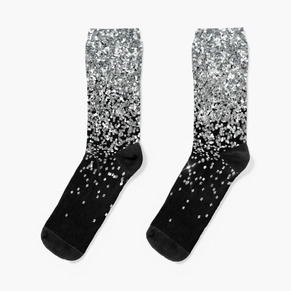 Silver Glitter Socks gift compression stockings Women Socks For Men Women's