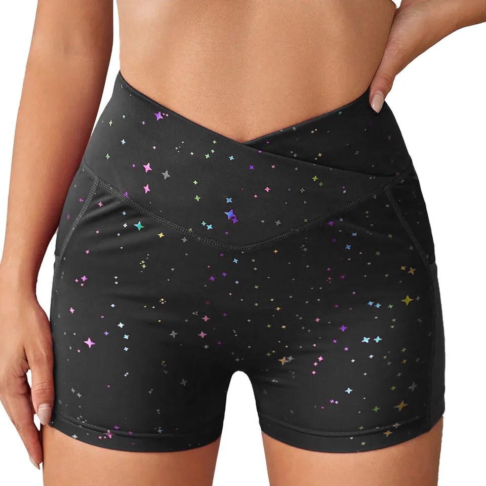 High Waisted Women's Yoga Workout Shorts with Pockets