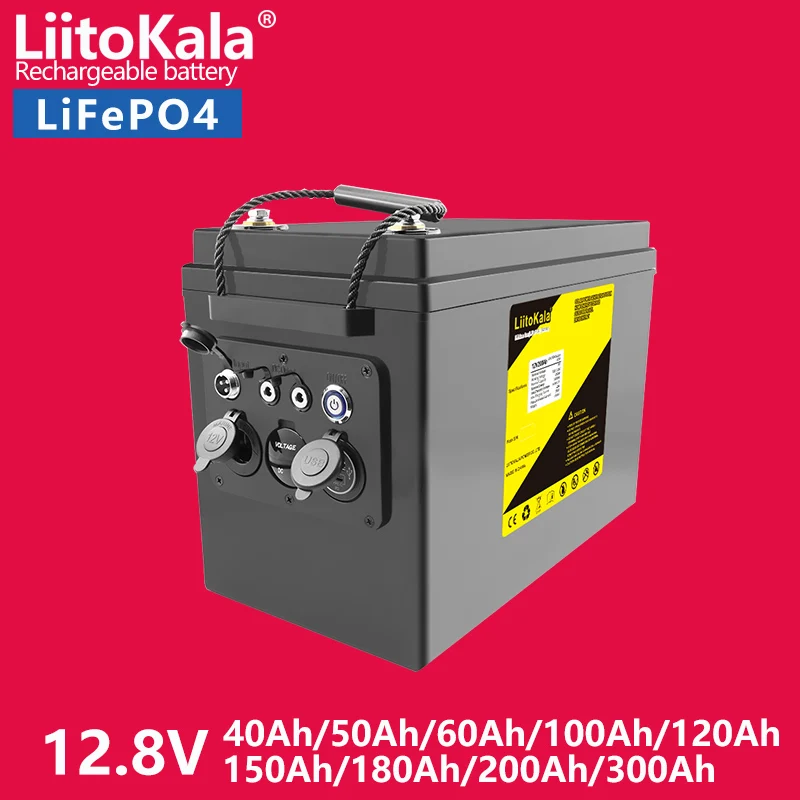 LiitoKala 12V 200Ah 300Ah LiFePO4 Battery 100Ah 120Ah 150Ah Campers Waterproof Golf Cart Battery Off-Road Off-grid Solar energy