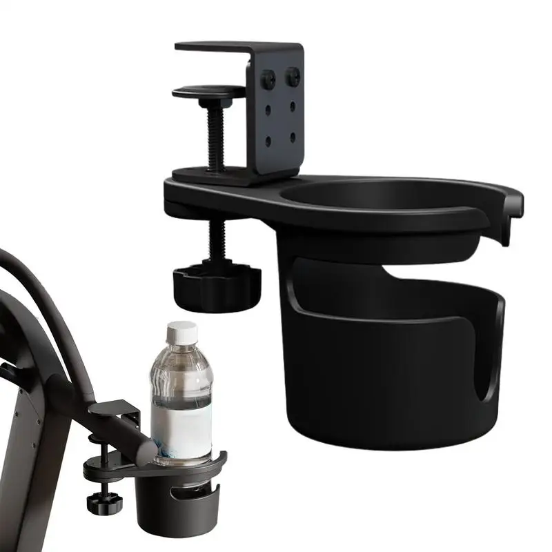 Universal Desk Cup Holder Adjustable Upgraded Arm Clamp Stand 360 Degree Rotating Table Edge Clamp Anti-Fall desk cup holder