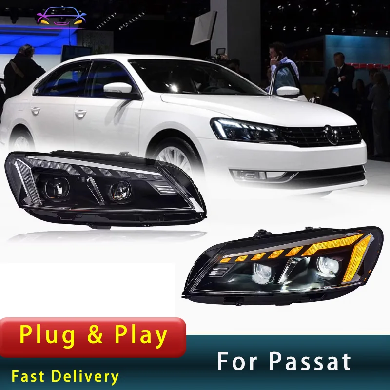 

Автомобильная фара для VW Passat B7, фары 2011-2016 Passat, облегченная версия, линза проектора, аксессуары для фар, аксессуары для автомобиля