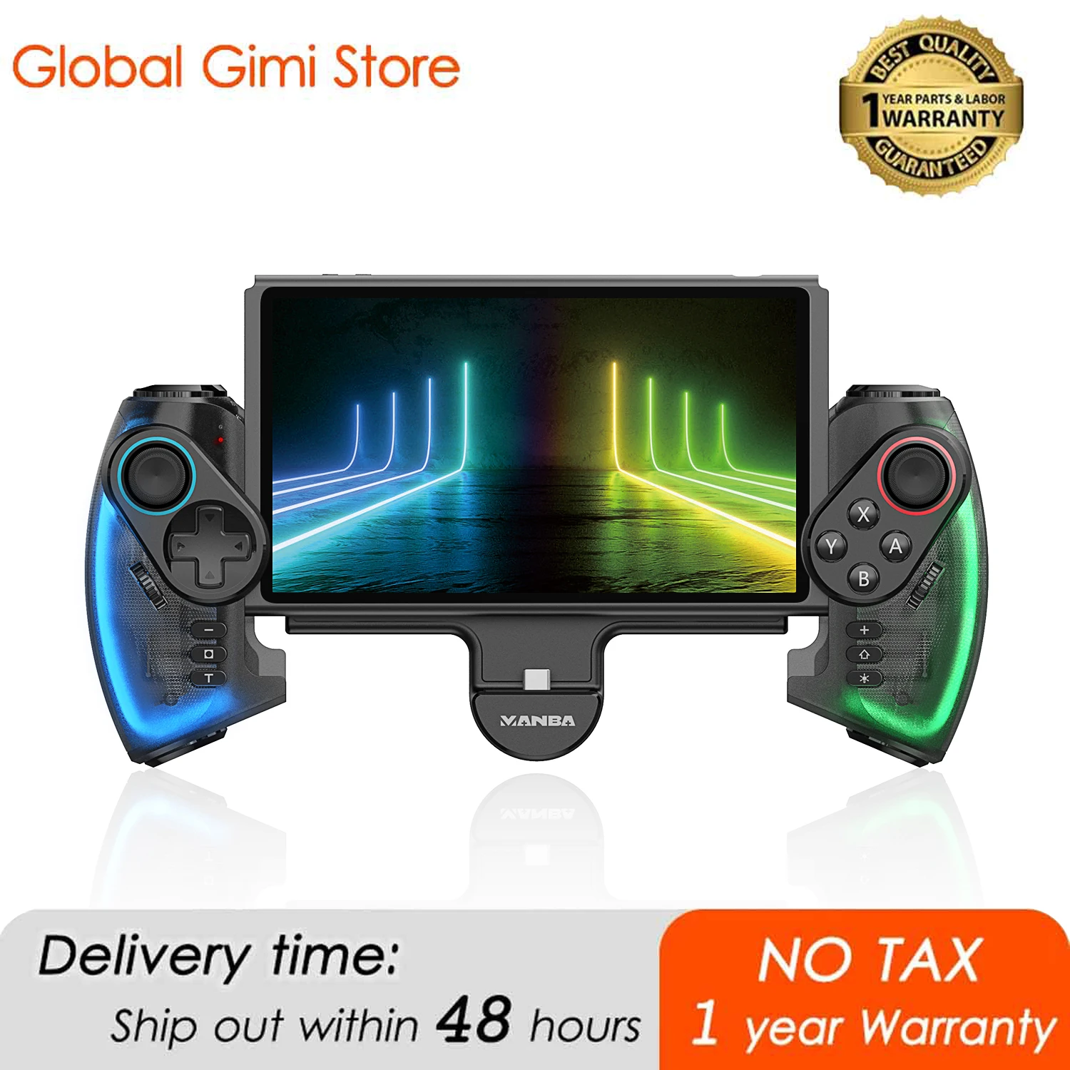 LED Switch/Switch OLED Joycon Controller Switch Controller with Colors LED, Adjustable Joystick Sensitivity and Turbo Function