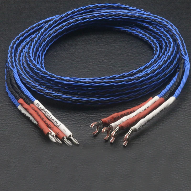 

HiFi 8TC 7N OCC Pure copper Speaker cable hifi audio speaker wire loudspeaker cable 8TC Speaker cable with Banana Y spade