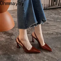 Sandales pointues à talons hauts pour femmes, chaussures de strip-teaseuse élégantes pour dames, mode de créateur de luxe, été 2