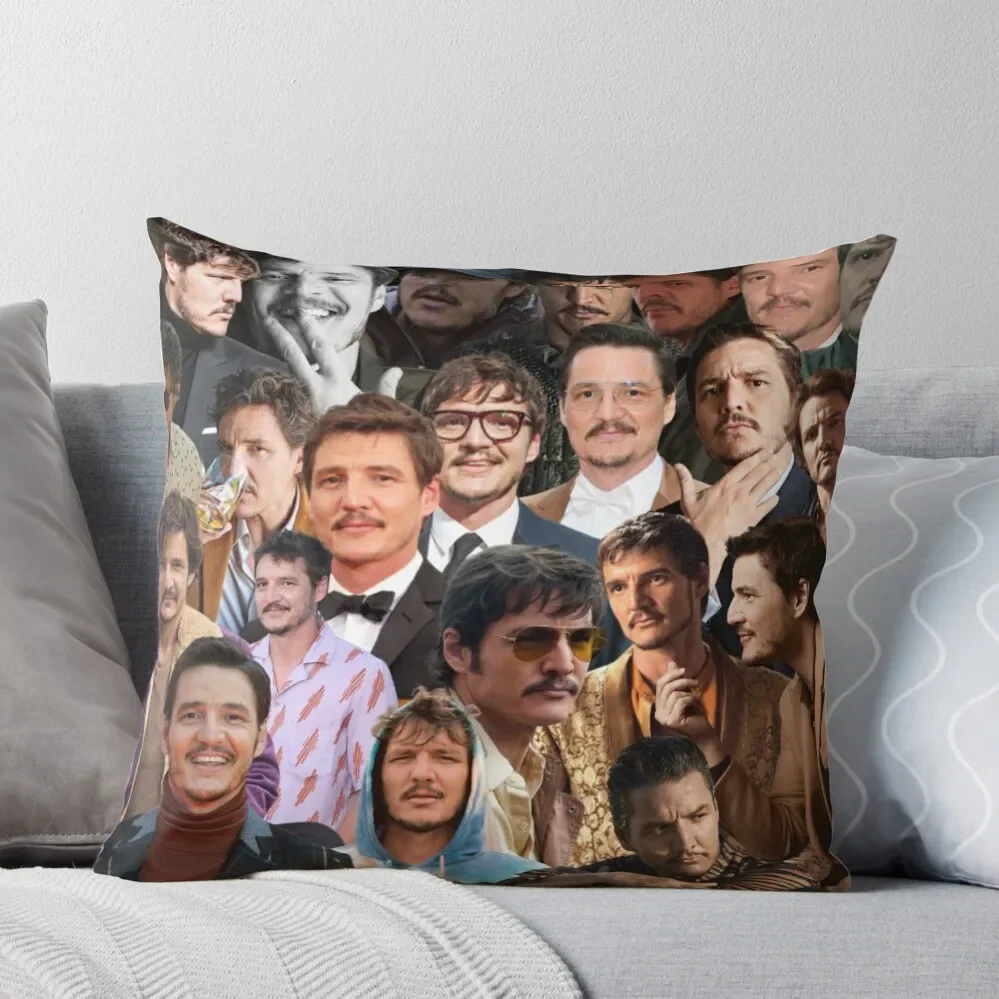 

Pedro Pascal Photo Collage Throw Pillow Sofa Cushions Cover Couch Pillows
