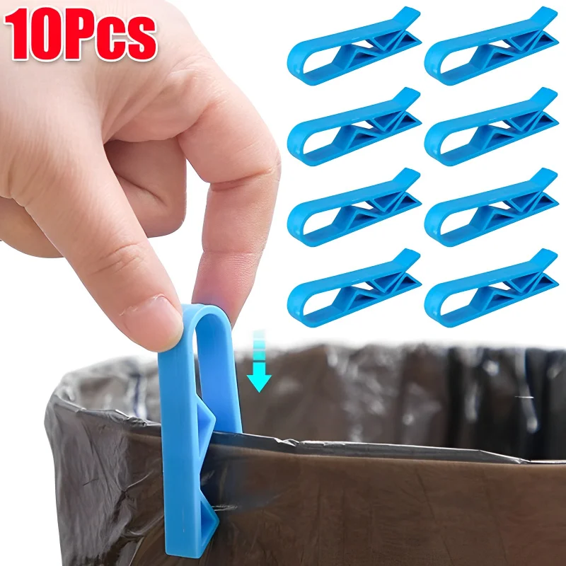 10/2PCS Household Garbage Can Waste Bin Trash Bag Fixed Clip Lock Holder Clips Slip-Proof Plastic Garbage Bag Sealing Clip