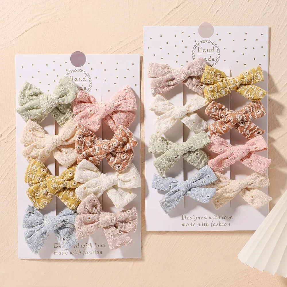 

8/10/12Pcs New Bow Hair Clips for Cute Girls Handmade BB Hairpins Barrettes Headwear Fashion Kids Hair Accessories Set Wholesale