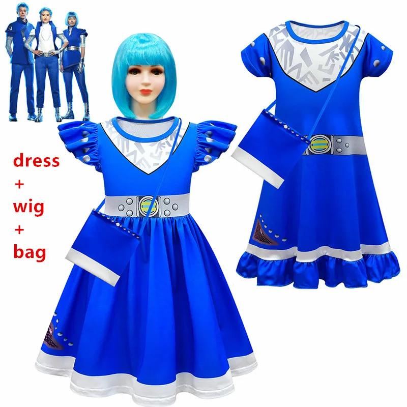 New Girls Carnival Halloween Zombie 3 Halloween Costume Cosplay Kids Cheerleader Outfit Fancy Dress Cheer Uniform Clothes With Bag