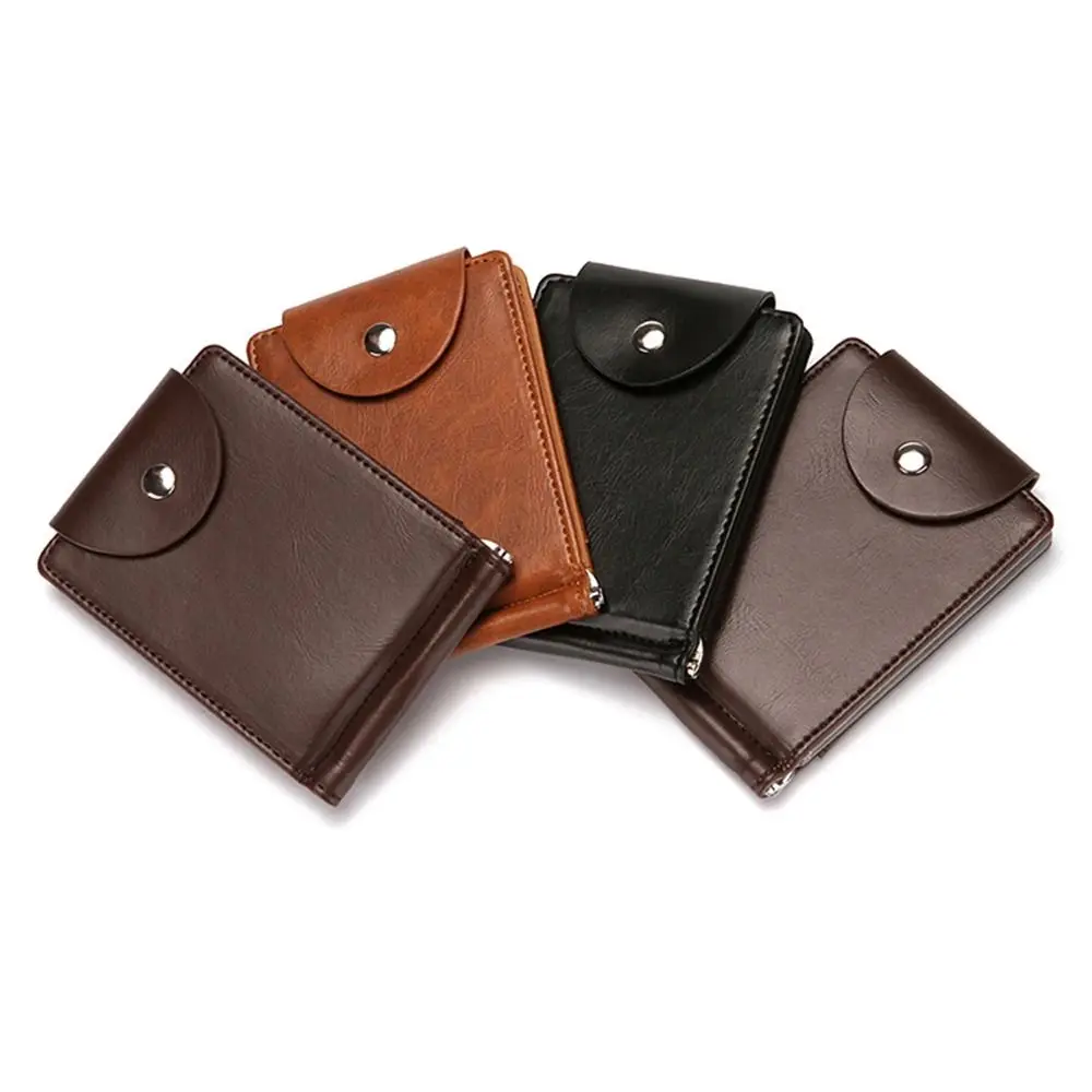 High Quality Multifunctional PU Leather Short Wallets Male Fashion Vintage Purse Hasp Coin Pouch Cards Holder Money Clips 2