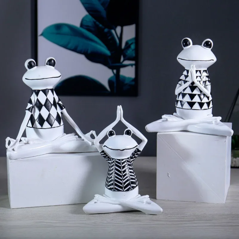 

Resin Nordic Living Room Home Yoga Frog Ornaments Crafts Dressing Table Children's Room Frog Animal Decor Accessories