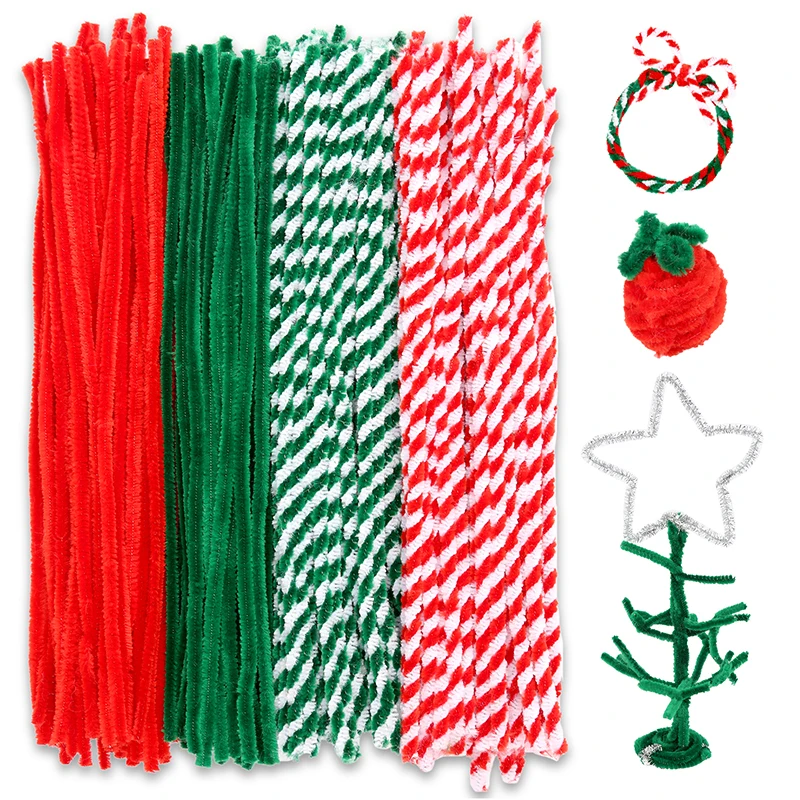 100pcs/lot 30cm Glitter Chenille Stems Pipe Cleaners Plush Tinsel Stems  Wired Sticks Kids Educational Toys DIY Craft Supplies - AliExpress