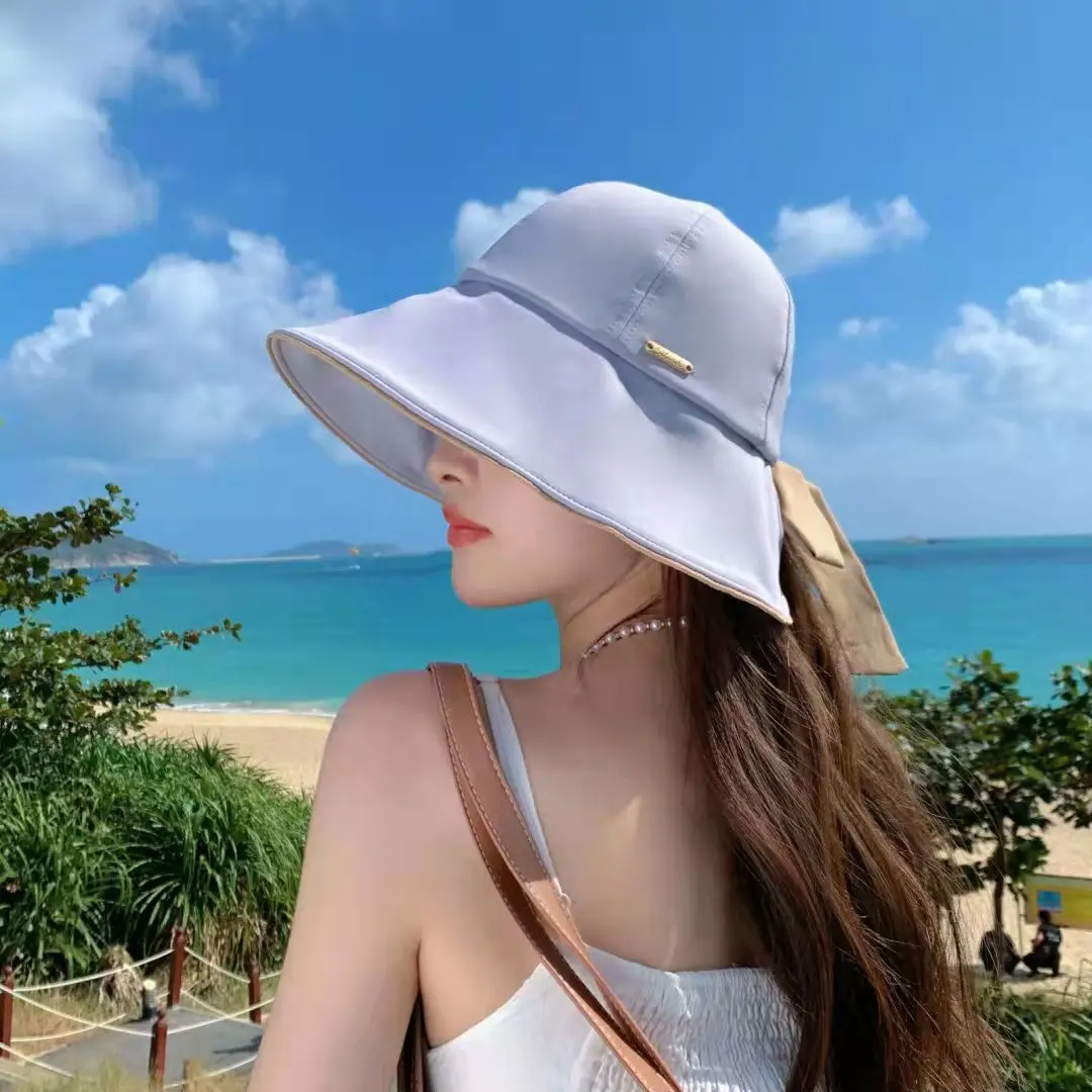 

Кепка От Солнца в Корейском стиле женская, модная дышащая пляжная Панама с широкими полями, для путешествий, летняя